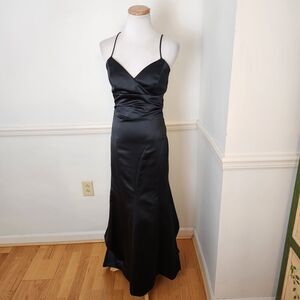 VTG 90s Y2K Nicole Miller Dress Sz 4 Women Formal Black Gown Goth Glam M…